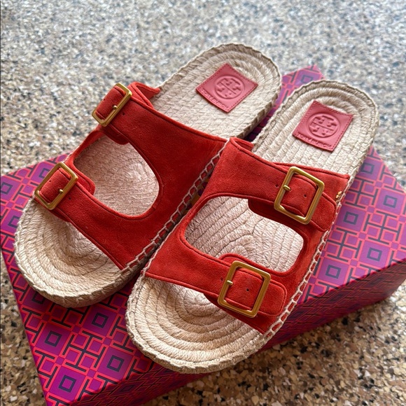Tory Burch Women's Red Sandals bright samba 873 style 82666 - Picture 1 of 7